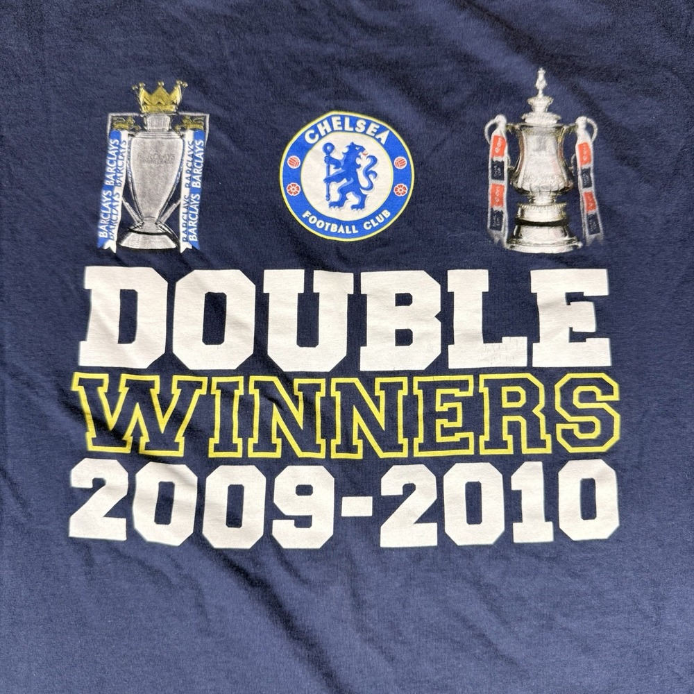 Chelsea 2009 Double Winners Football Shirt Soccer Train Blue Jersey Mens Size S